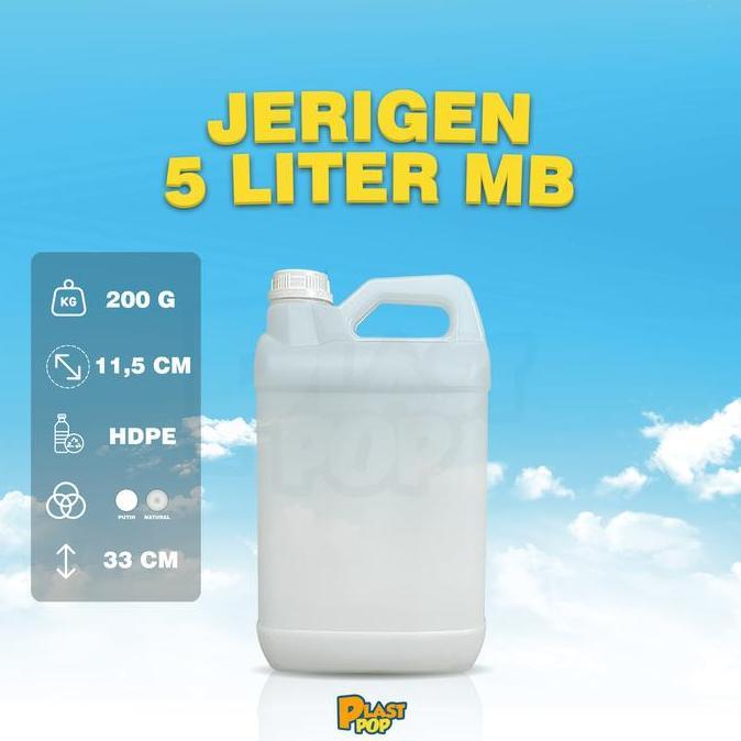 HARGA SAHABAT - (20 pcs) Jerigen 5 Liter MB / 5 Liter Mulut Besar / 5000 ml / Minyak Goreng BomoLI -