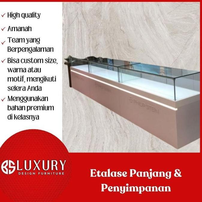 Terlaris Etalase Kaca Panjang / Showcase Counter Hp / Etalase Toko