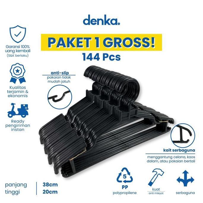 HARGA PABRIK - Isi 144 Pcs Hanger Gantungan Baju Celana Laundry Serbaguna Plastik Dewasa Dan Anak 38