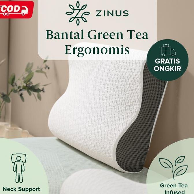 Bantal Zinus Green Tea Memory Foam Ergonomis Busa Bed