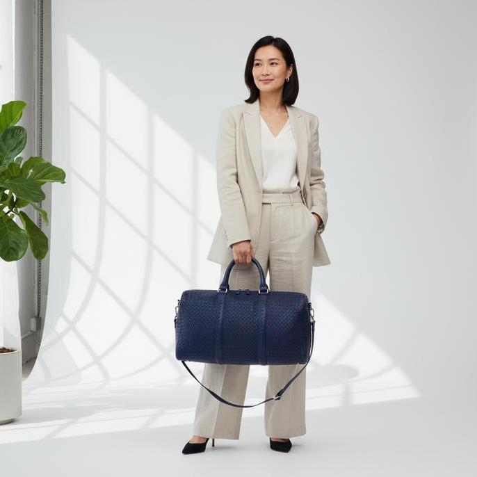 HARGA PABRIK - POLO FELIX - Duffle bag Tas Travel Tas Pakaian Anyaman Kulit PVC