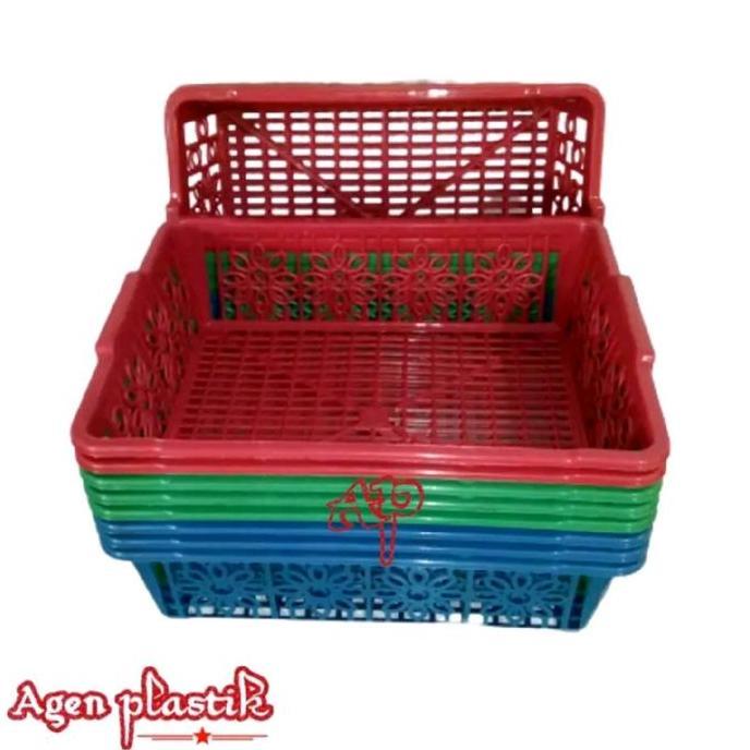 Terlaris Murah Pisan.. 12 Pcs Keranjang  Plastik Snack Warung / Tempat  Wadah Bawang Di Dapur / Kran