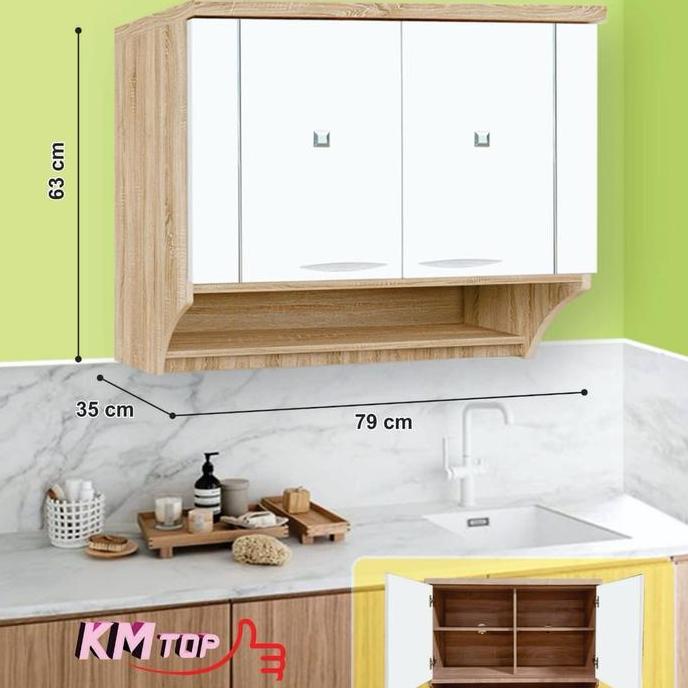 Kitchen set minimalis / Rak dapur / Lemari dapur / Rak dinding atas 2 / 3 pintu Aesthetic KSA F/S F/