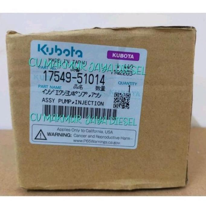 BEBAS ONGKIR - Fuel Injection Pump/Bospom 17549-51014 Kubota