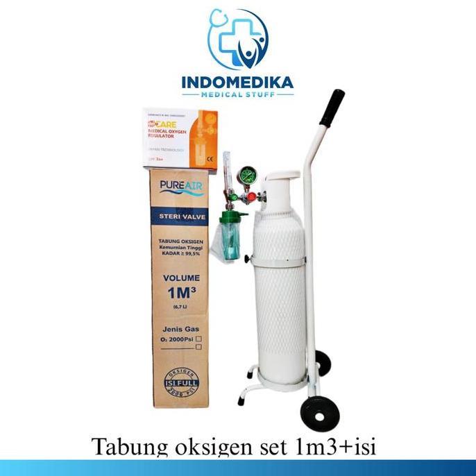 tabung Oksigen 1m3 Lengkap / Tabung Medis / Tabung set oksigen 3in1