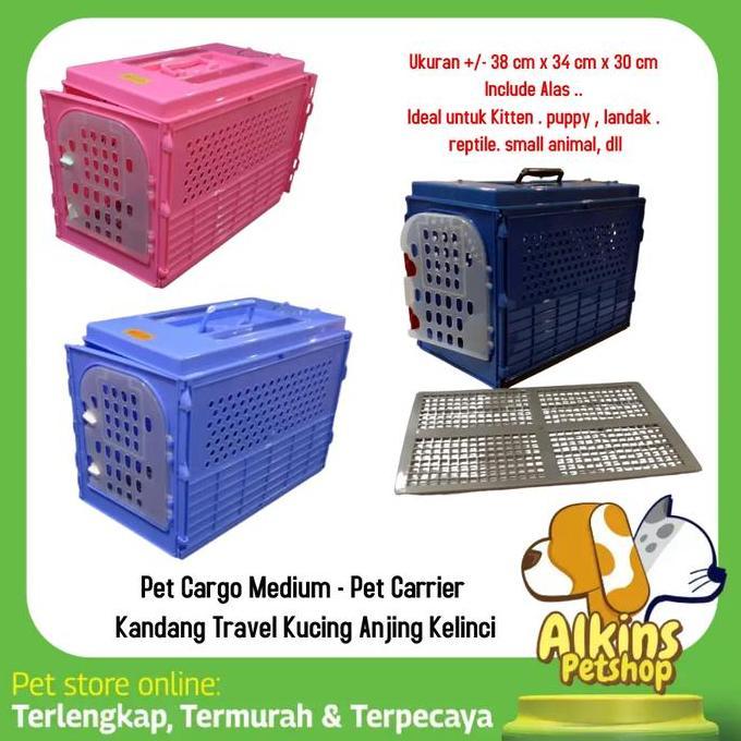 NEW Kandang Travel Hewan Kecil Anjing Kucing Kelinci Pet Carrier Cargo M