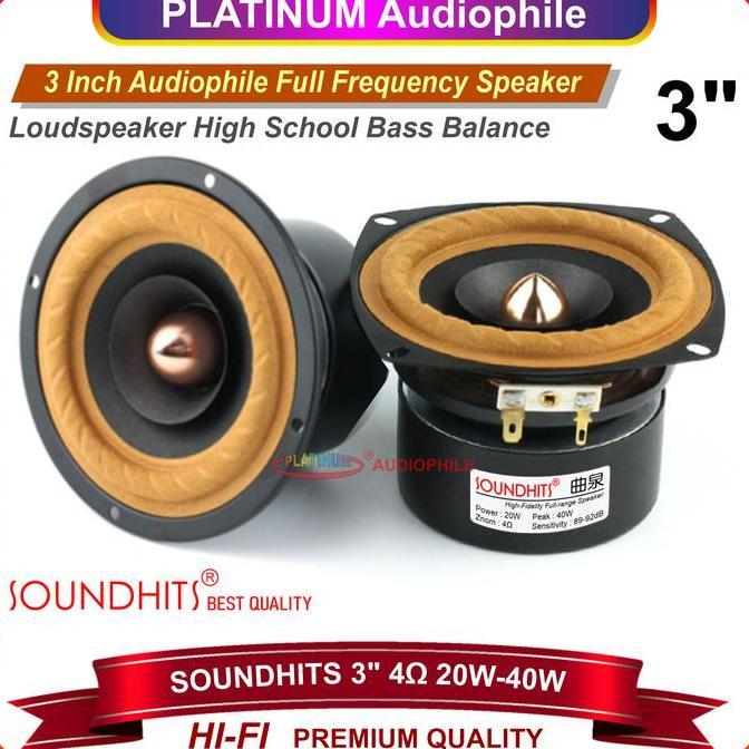 URCHILEST Speaker Full range 3 Inch 4 ohm 40W Hifi Speker 3" Fullrange Soundhits SQ-303