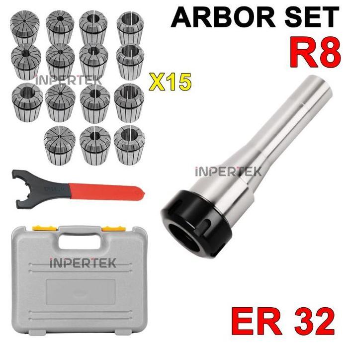 TREBA Arbor Set R8 ER32 15 Arbor Collet ER32 R8 NUT ER32 Collet ER32