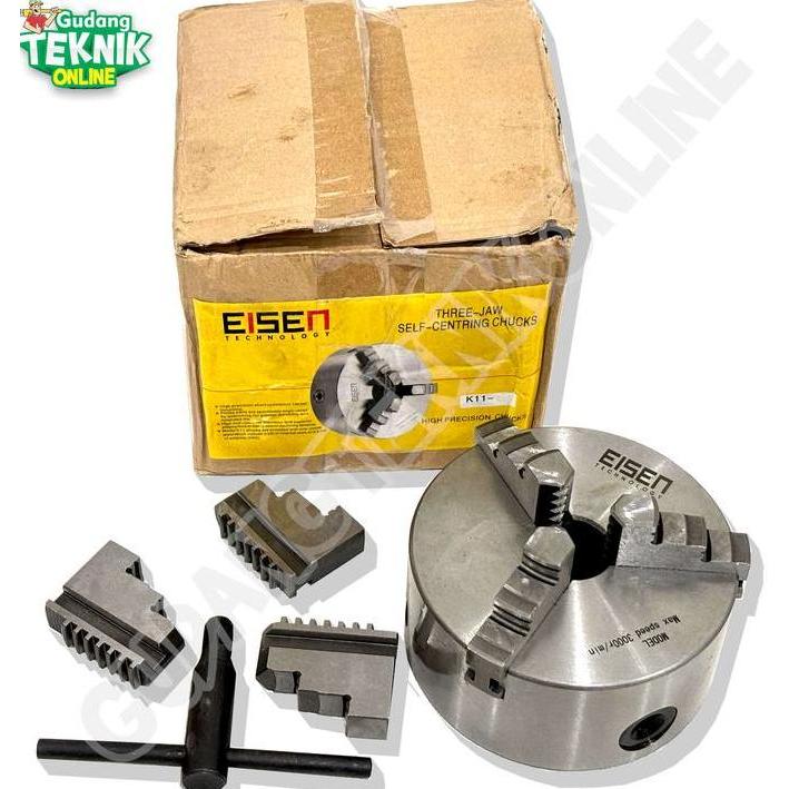 RXT Catok Bubut Kaki 3 EISEN 3" 5" K11-80 K11-125 EISEN / Chuck Kepala Mesin Bubut 3 5 Inch  Claw Ja