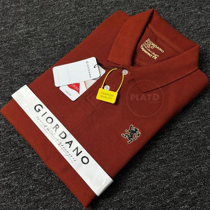 Termurah / Hot Sale Kaos Kerah Polo Shirt Pria Dewasa Giordano Lion Ment 3D Shirt Baju Kerah Lengan 