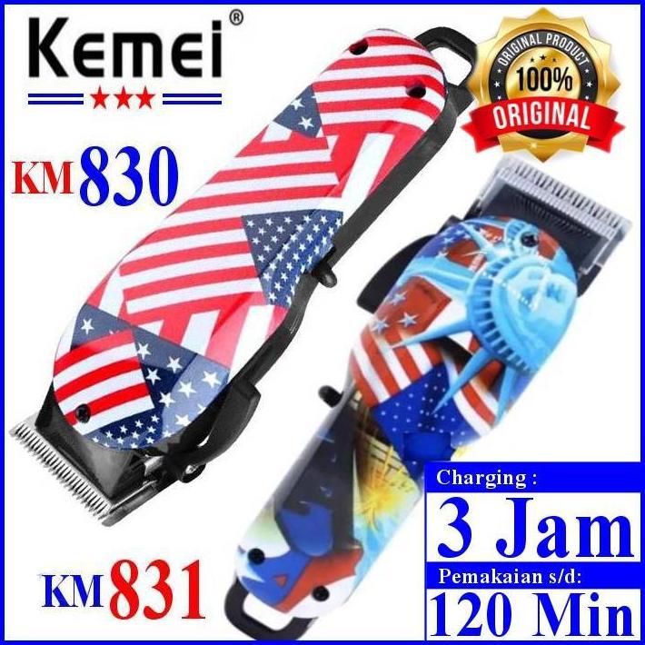 NEW KEMEI KM 830 831 Hair Clipper Cordless Alat Cukur Rambut Cas Km830 Km831 Original [terbaik][terl