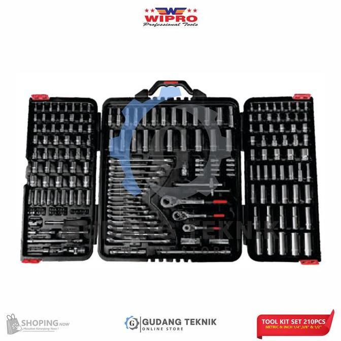 GUNMED Tool Kit Kunci Set 210pcs WIPRO TS-210 / Tool Kit Socket Set 6PT