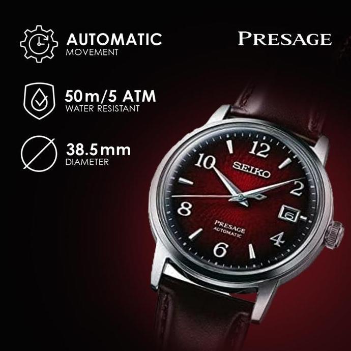 Terlaris Jam Tangan Pria Seiko Presage Srpe41 Srpe41J1 Automatic Leather Original Cocktail Negroni