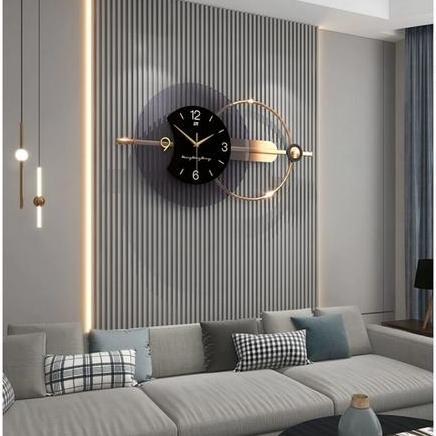 Terlaris Jam Tembok Mewah Besar Bulat Hitam/Jam Dinding Aesthetic Mewah Besar