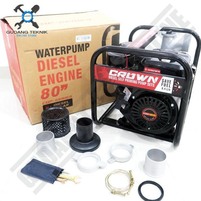 GUNMED Water Pump 3" CROWN CDP80 SOLAR DIESEL Mesin Waterpump Alkon Pompa Air
