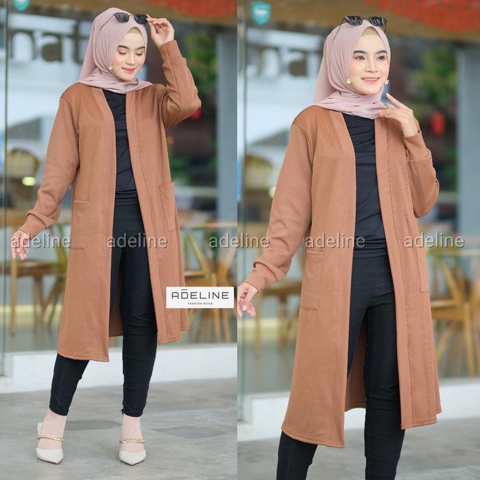 Bisa Cod - Azzahra Grosir - Celsia Mango Knit Cardigan Wanita Panjang Knit Rajut / 513-7091 Knitwear