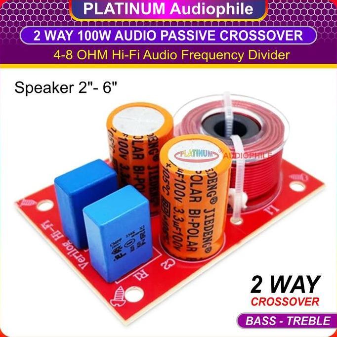 ESOKUIKI Crossover Pasif 2 Way Passive Speaker Crossover Low High WEAH-D224