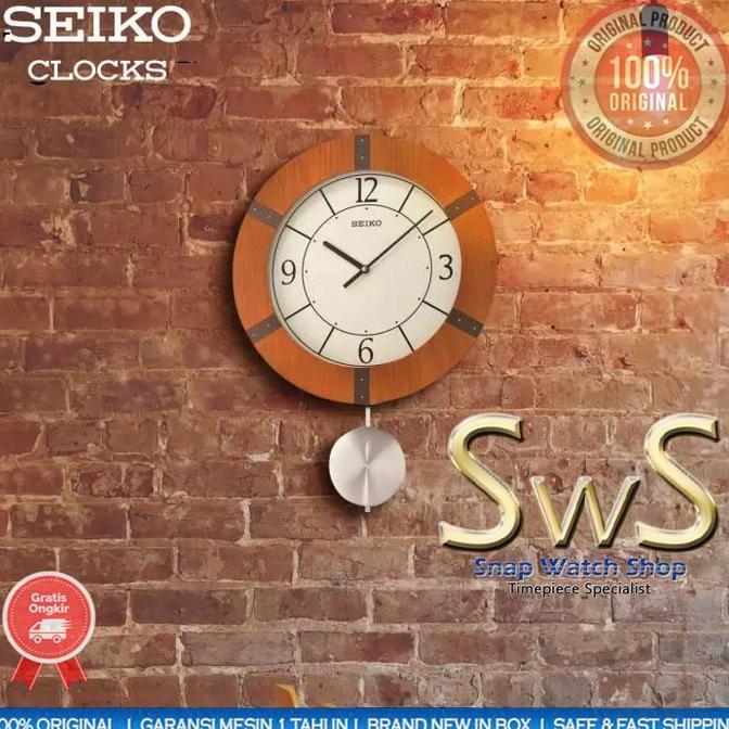Terlaris Jam Dinding Seiko Qxc241A Case Kayu Maple Pendulum Original [55 Cm]