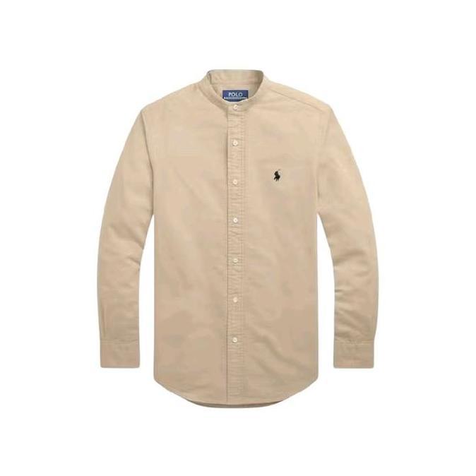 Kemeja Polo Shanghai Panjang Pria Lengan Panjang Koko Kerah Shanghai Jumbo Dan Standar Slim Fit LL