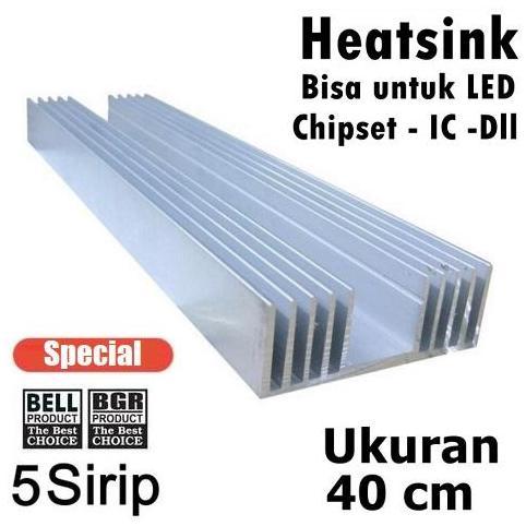 HEATSINK SPECIAL 5 SIRIP PANJANG 40CM TEBAL 5MM KHUSUS UNTUK POWER AAMPLI AMPLIFIER WATT BESAR PENDI