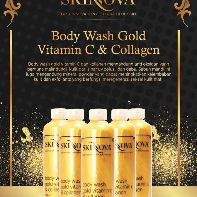 Skinnova body wash gold vitamin C & collagen skinova 250 ml