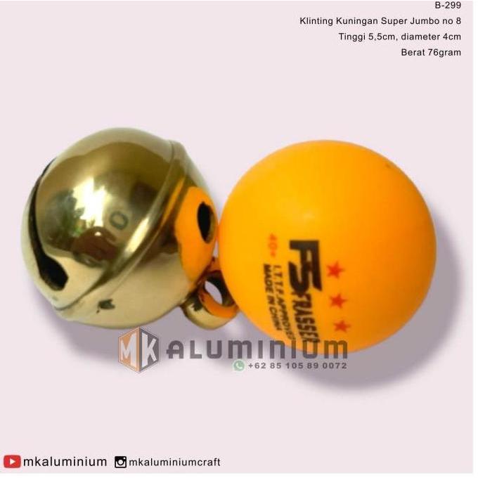 Lonceng Bulat Klintingan Kuningan no8 4cm Super Jumbo Kerincingan LM