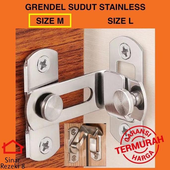 Antimateri- Grendel Sudut Kait M / Cantol Pintu Kunci Gembok Kamar Slot Jendela