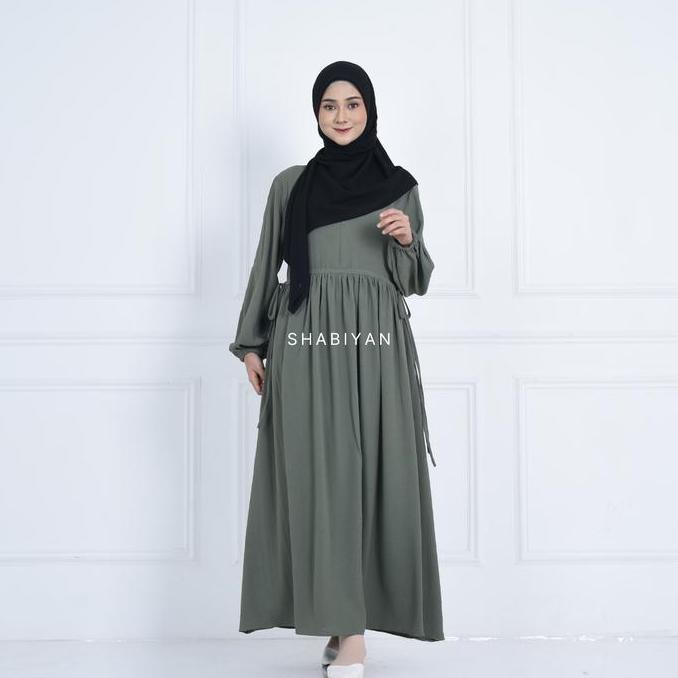 SHABIYAN 439 Gamis Polos Abaya Crinkle CEY Crinkle Airflow | Yumi