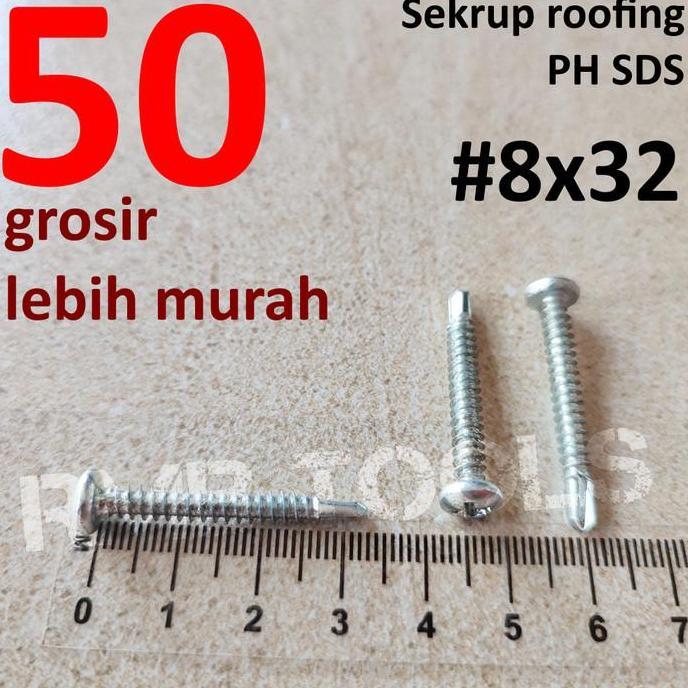 #8x32 Sekrup Roofing SDS PH / Baut Sekrup Baja Ringan PH 8 x 32 mm terlaris