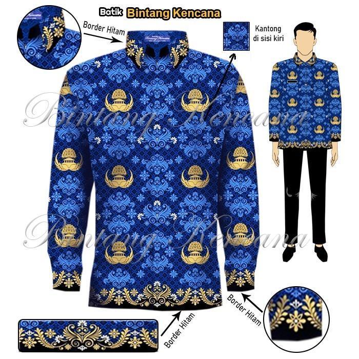 Bisa Cod - Seragam Korpri Kemeja Bintang Kencana Cotton 40S By Sekar Bengawan - Pria
