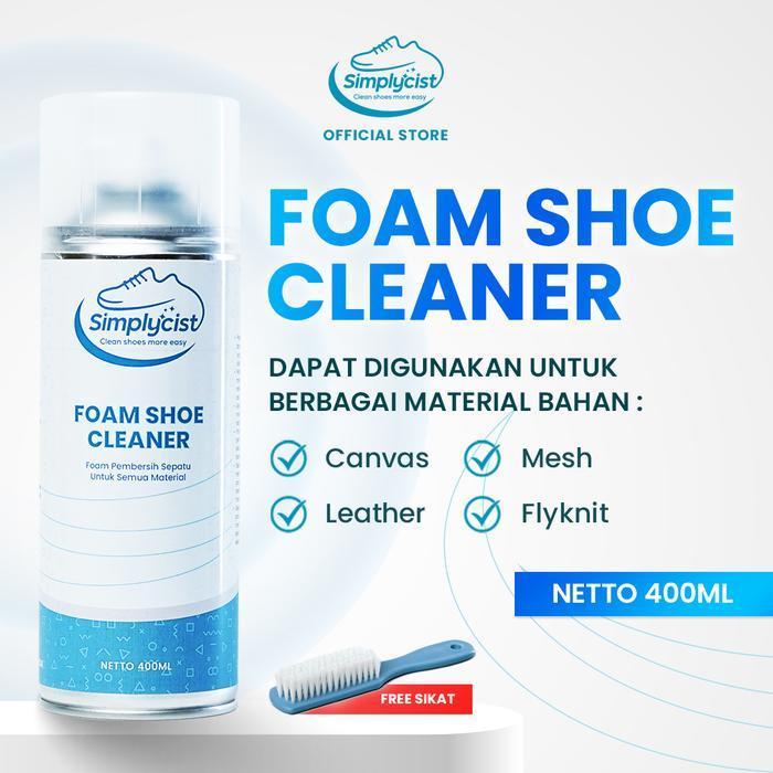 Bisa Cod - Simplycist Foam Shoee Cleaner/Pembersih Sepatu Instan Tanpa Air 400Ml