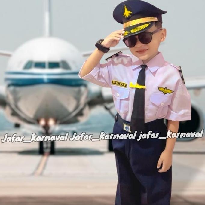 BAJU PILOT ANAK COWOK/BAJU PROFESI PILOT PUTRA/KOSTUM PILOT ANAK LAKI-LAKI PAUD, TK, SD