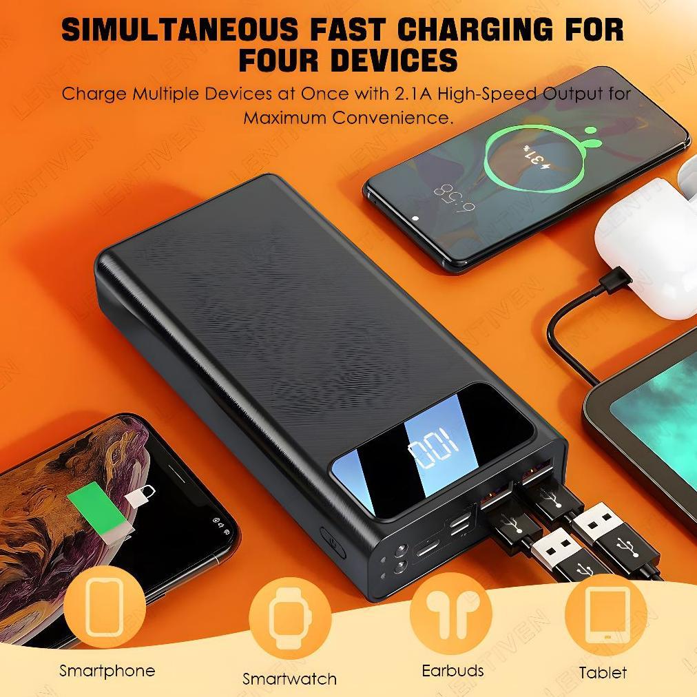 New Puning Lentiven Powerbank 60000Mah 4 Usb Fast Charging