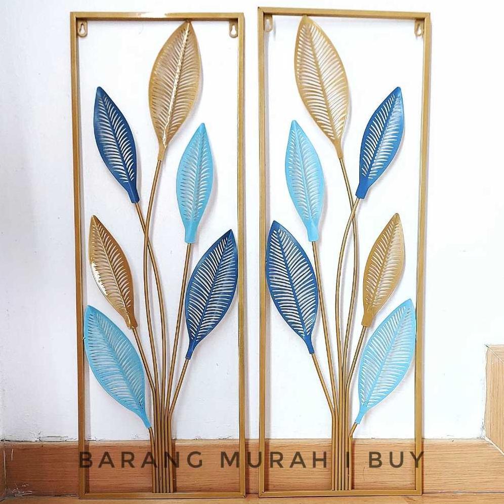 Hiasan Dinding Mewah Frame Metal Gold  Leaf Ginko Scandinavian/ Nordic / Ornaments Wall Decor Set