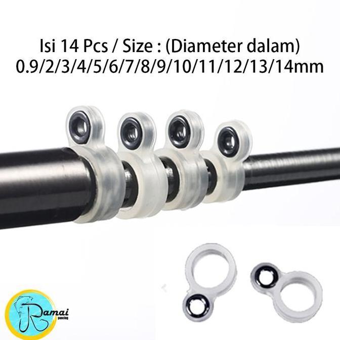 Tsurizao- Ring Guide Joran Mamarit Karet Pancing Bahan Silikon 14Pcs Joran Tegek