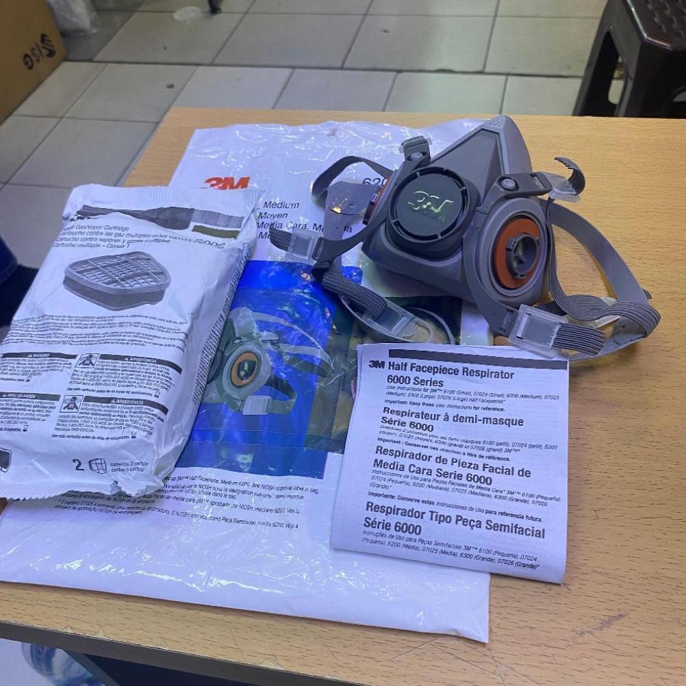 Masker Respirator 3M 6200 + Cartridge 3M 6006 Original