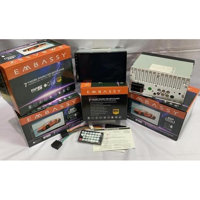 HEAD UNIT DOUBLE DIN MIRRORLINK DECKLESS EMBASSY 7 INCH MP5 PLAYER ORIGINAL DAN TERPERCAYA