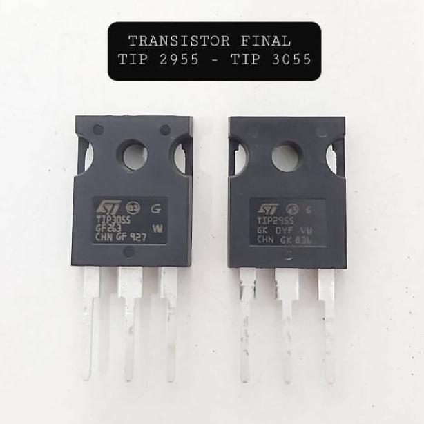 TR TIP2955 TIP3055 TIP 2955 3055 TRANSISTOR ASLI ST SEPASANG 1 SET 2955-3055