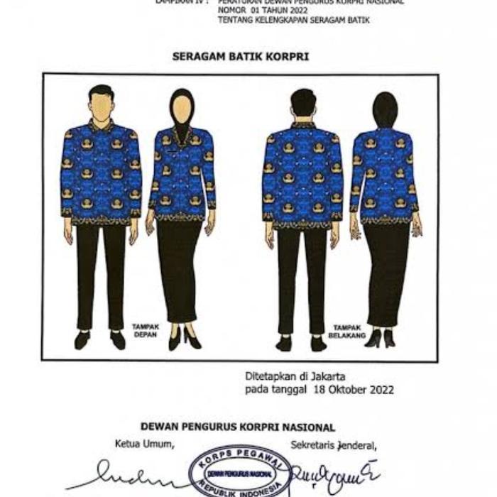 Bisa Cod - Seragam Batik Pns Pria Korpri C50S - Badan Furing Hero