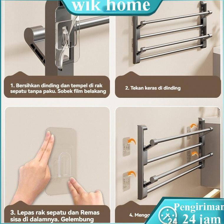 terbaru [cod]rak sepatu gantung susun shoe rack holder tempat sandal panci dapur dinding belakang pi