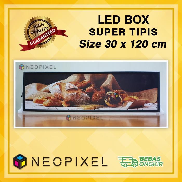 Neon box super tipis uk 30x120 cm Neon box menu cafe termasuk Printing