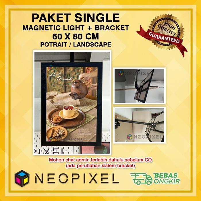 Neon box menu paket single uk 60x80 cm neon box akrilik LED menu cafe