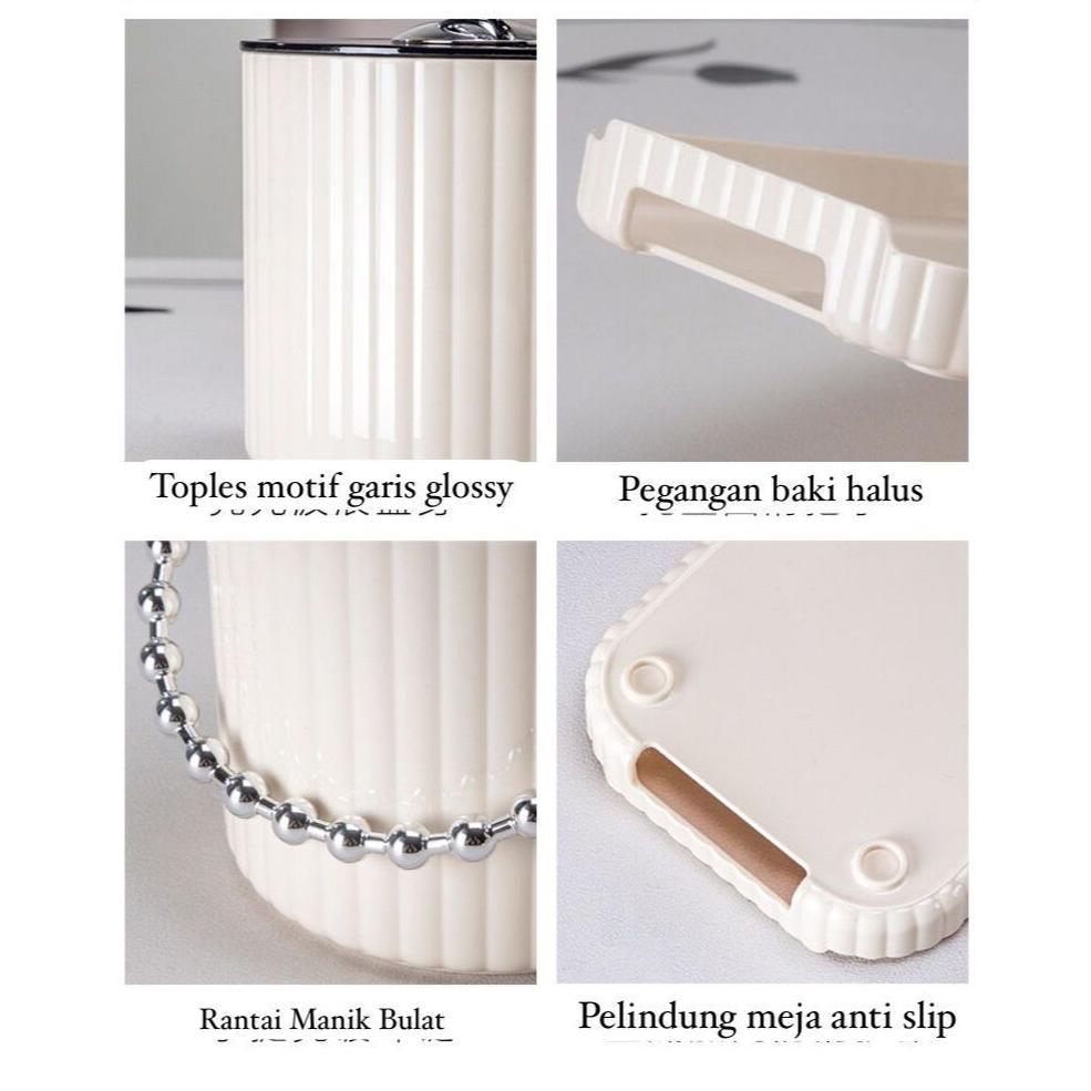 Murah 1Set Pengatur Kacang Toples Kue Kacang Permen Toples Set + Nampan Toples Imlek Lebaran