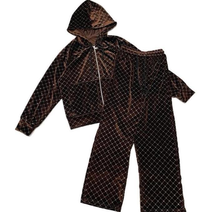 Setgirl- Setelan Velvet Bludru Blink Jaket Kulot Wanita Nyaman