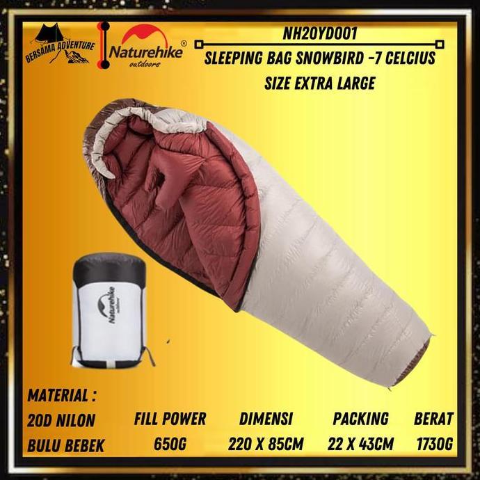 Terlaris Sleeping Bag Naturehike Nh20Yd001 Snowbird -7 Celcius