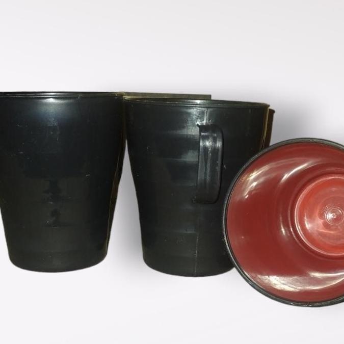 (6 Pcs) Setengah Lusin Gelas Cangkir Plastik Aesthetic Cangkir Minum Ramen Plastik Bukan Melamin Sty