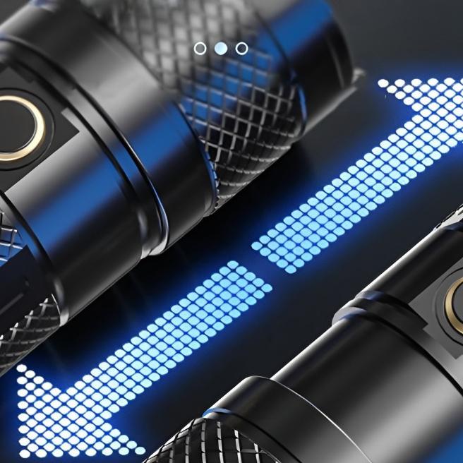 H2S Senter Led Laser Cas Cob Zoom In Out 9 Mode Waterproof Hs-S86