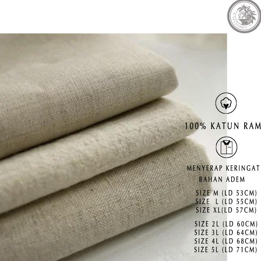 CALVORA V4 CLASSIC DARKMAN M L XL 2L 3L 4L 5L - KEMEJA KOKO PRIA KATUN RAMI JUMBO BIG SIZE POLOS LEN