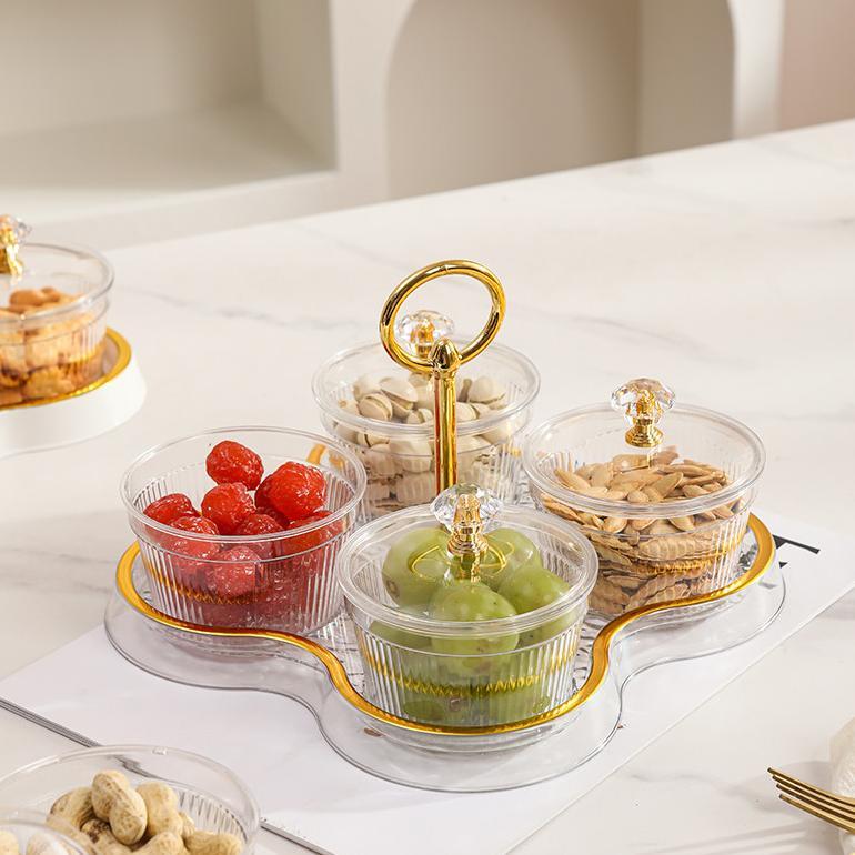 Berkualitas Snack Tray Toples Set Nampan Toples Permen Minimalis Toples Lebaran Snack Tray Tempat Ca