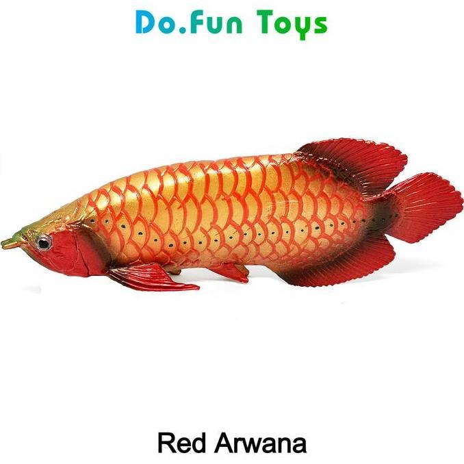 Red Arowana Animal Figure/ Miniatur Mainan Ikan Arwana Merah